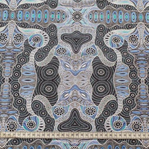 BLUE REGENERATION Aborigines Stoff aus Australien